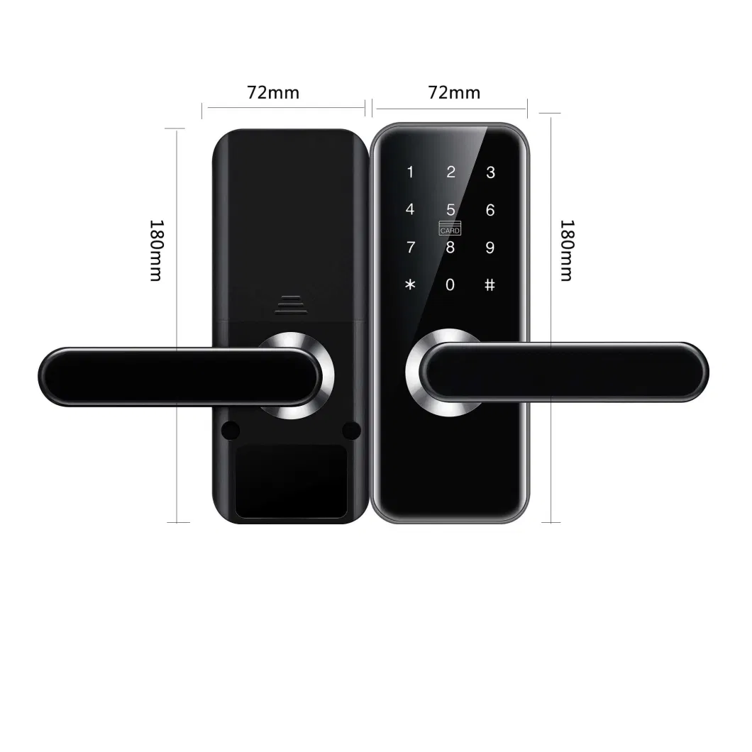 Touch Panel Tuya WiFi APP Smart Door Lock Waterproof Biometric Lock Fingerprint Door Handle Digital Keyless Lock