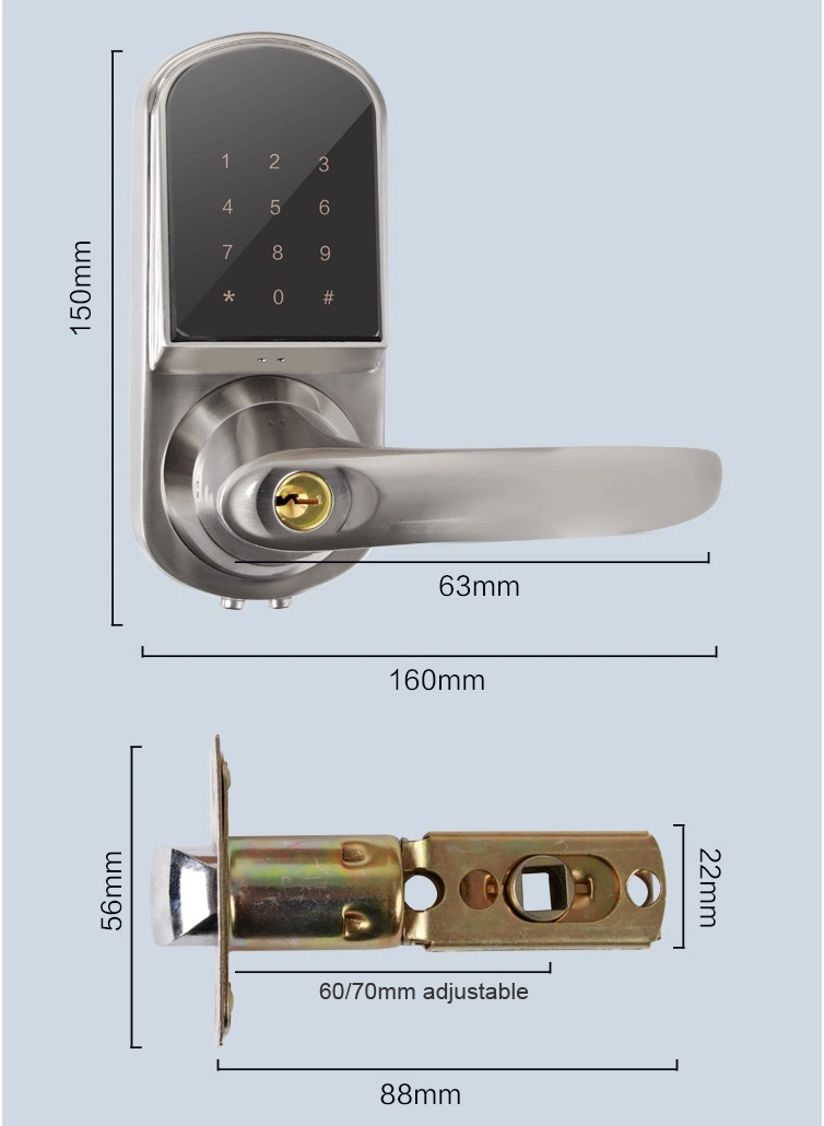 Office Keyless Entry Wireless Ttlock Smart Digital Lock for Wooden Door