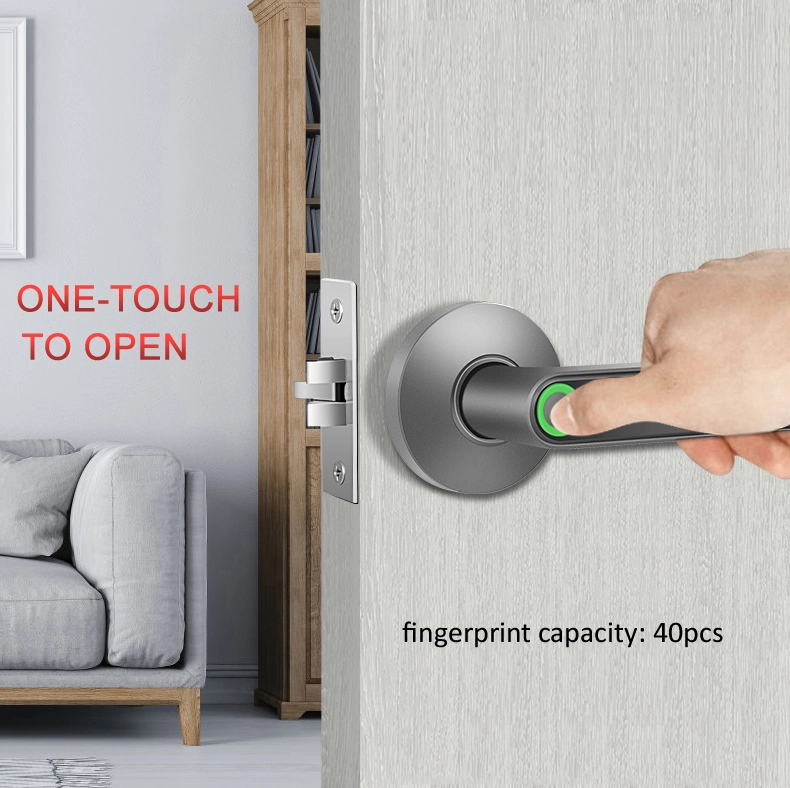 60-70mm Adjustable Latch Fingerprint Password Tuya Bluetooth Key Unlock Wooden Door Smart Lock