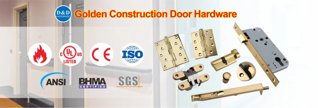 Polished Brass CE Fireproof Kitchen Cabinet Exterior Door Lock Hardware Set