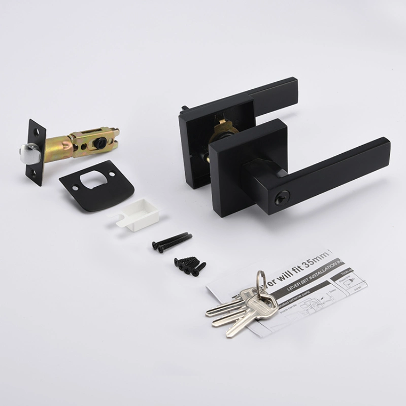 Keyed Entry Lever Lock for Exterior Door Front Door Heavy Duty Door Handle Lock Matt Black