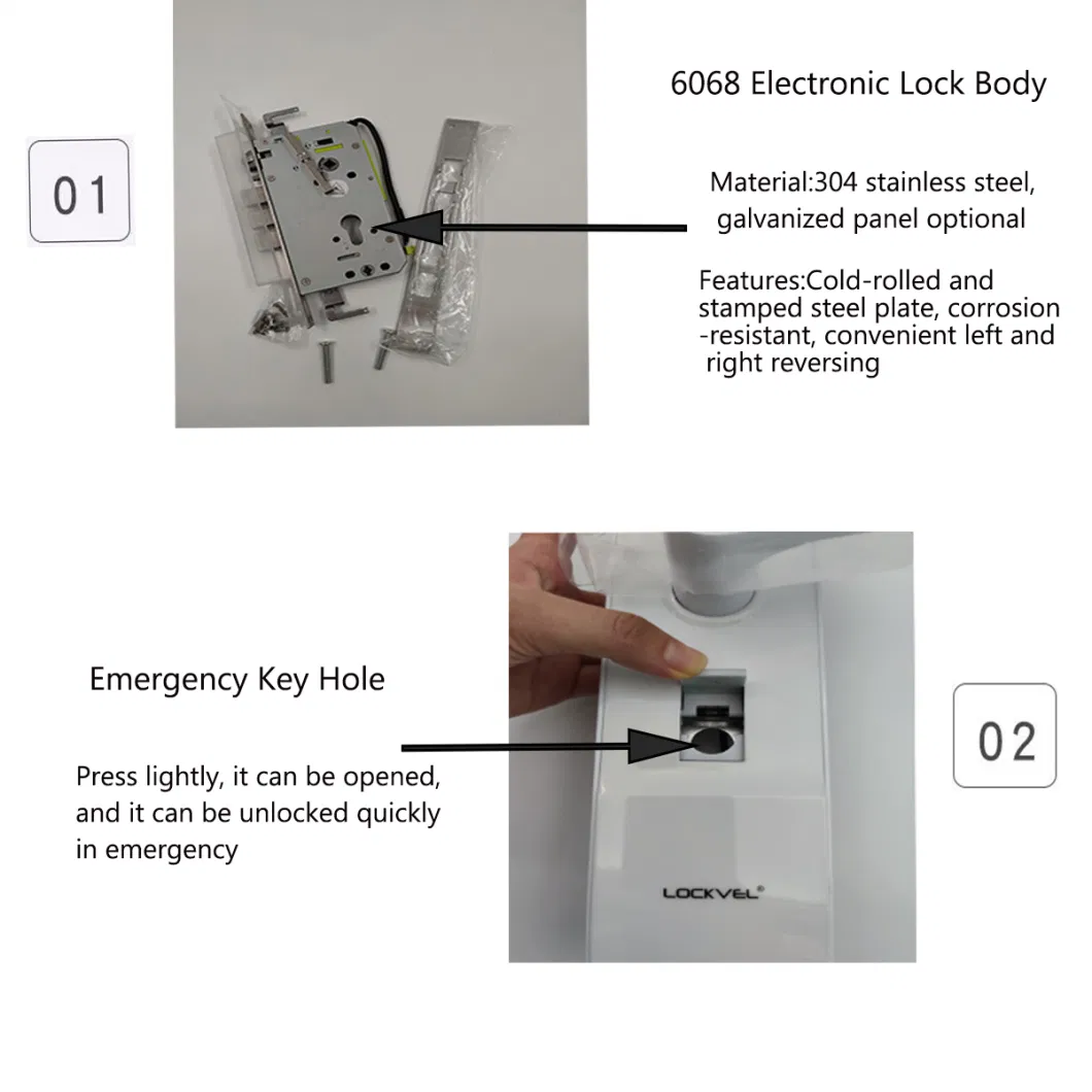 Fingerprint Door Lock, Smart Door Lock Open by Fingerprint, Password, Key and RF Card