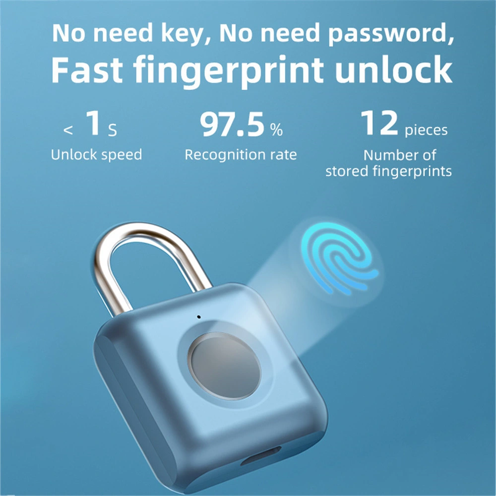 Safety Waterproof Portable Thumbprint Anti-Theft Smart Fingerprint Padlocks