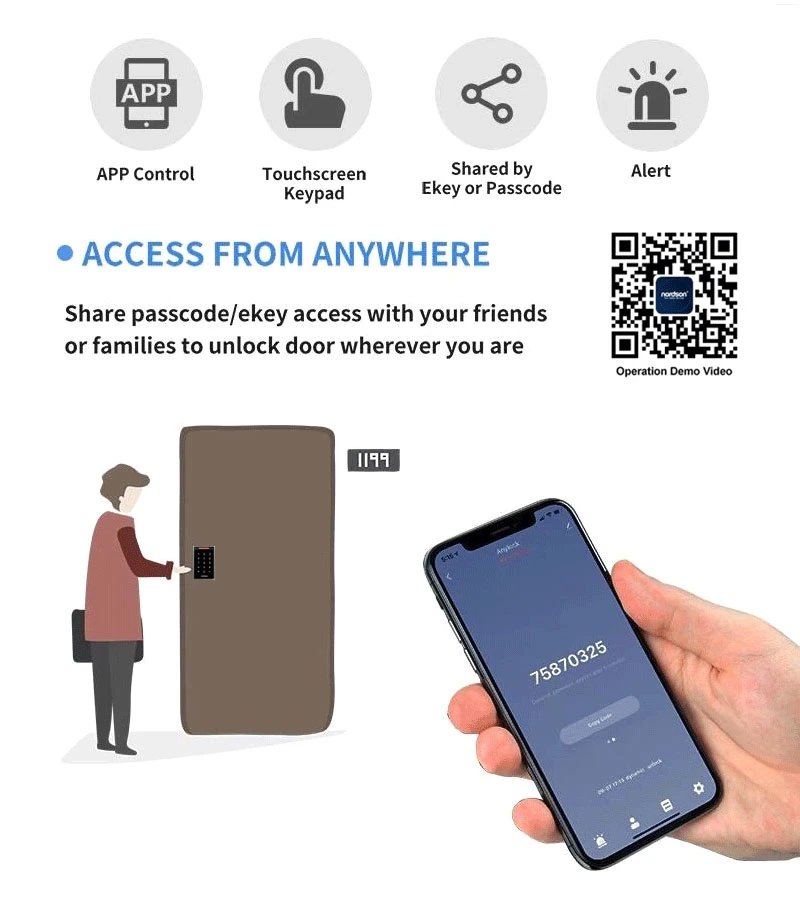 WiFi Smart Phone 125kHz Em ID Card 13.56MHz Touch Keypad RFID Access Control Reader Door Keypad Tuya APP Standalone Door RFID Access Control with System