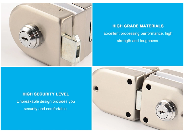 Keyi Metal Kg-18d Commercial Stainless Iron Stainless Steel 201 Double Swinging Glass Door Lock