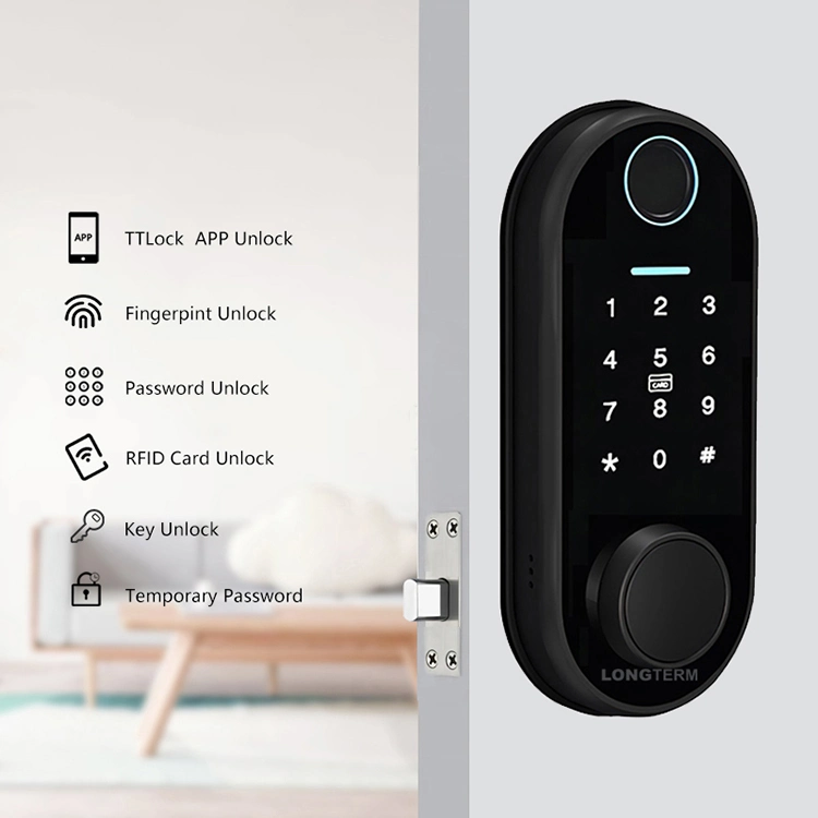 Security Round Mortise Tt Lock Password Card Fingerprint Electronic Digital Smart Deadbolt Door Locks