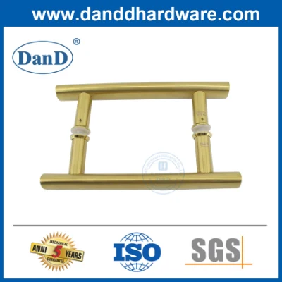 Puertas de vidrio de bloqueo Accesorios mangos de latón satinado Golden Pull Handle