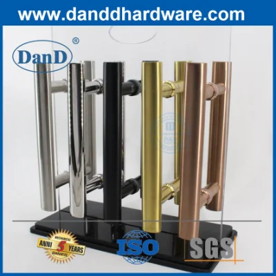 Puertas de vidrio de bloqueo Accesorios mangos de latón satinado Golden Pull Handle