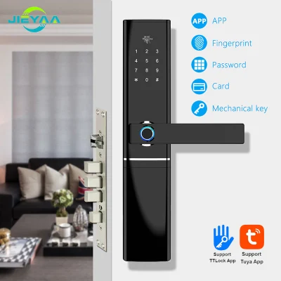 Puerta de acceso sin llave llave Smart Door Lock Digital Biomic Fingerprint Door Bloquear el trabajo con Alexa Google Home para Airbnb Alquiler de apartamento