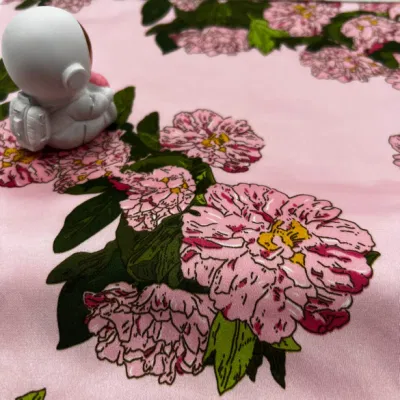 China mercado mayorista Textil impresión textil digital tejido poliéster Satin Fabric Para ropa y vestido