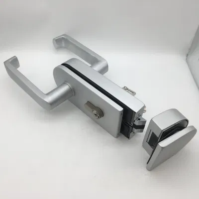 La palanca de aluminio plateado Lockcase silenciosa con doble cerradura de cilindro abierto por la puerta de cristal