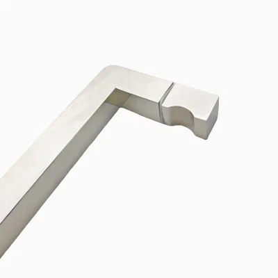 Tirador de puerta lateral simple barra de tubo rectangular de acero inoxidable Tirador recto de ducha de puerta de vidrio