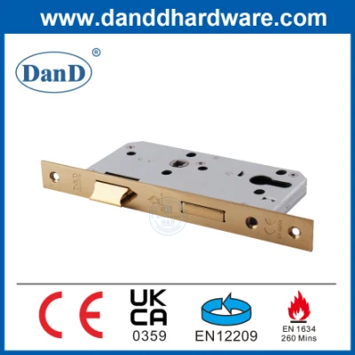 Home Plata Golden Mortise Puerta Mango cerradura de puerta con palanca Cilindro de llave