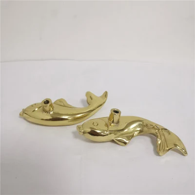Cajón de cobre con forma de pescado Armario vestuarios de puerta perillas bricolaje latón Perilla de animales