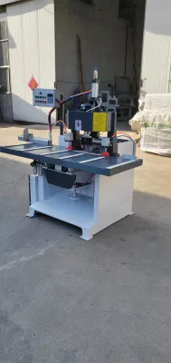 Única cabeza doble cerradura de puerta de los jefes de los agujeros Mortising máquina para la puerta de madera