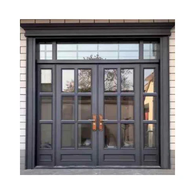Puerta de entrada exterior con vidrio templado