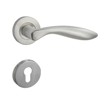 Juego de manilla de puerta de palanca de bloqueo de estilo de moda de acero inoxidable con Rosette