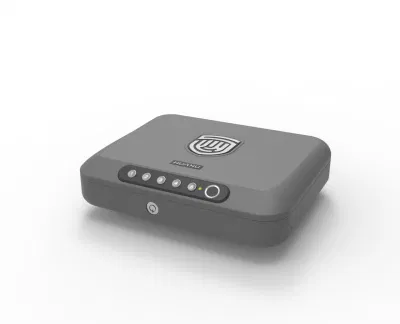 Caja fuerte de pistola con cerradura biométrica de la huella dactilar, caja fuerte portátil resistente de la pistola, caja de seguridad de la pistola de acceso rápido inteligente