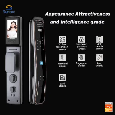 Tuya Smart 3D reconocimiento de cara Smart Puerta de Seguridad Digital automática Bloqueo inteligente con huella digital de la cámara