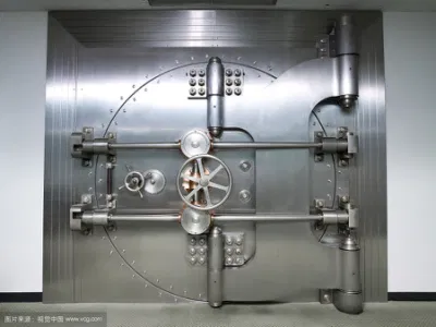 Cerradura de alta seguridad ronda el mecanismo de apertura de puertas de la Puerta de bóveda del Banco en casa para oficina