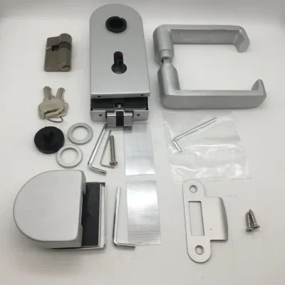La palanca de aluminio plateado Lockcase silenciosa con doble cerradura de cilindro abierto por la puerta de cristal
