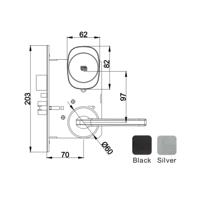 Seguridad Smart Bluetooth Digital Safe pantalla táctil pestillo de huellas digitales Cerradura de la empuñadura de la puerta para residencial