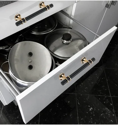 Armario armario de estilo americano, el cajón de aleación de aluminio muebles manejar el hardware de oro negro de empuñadura de puerta de la palanca