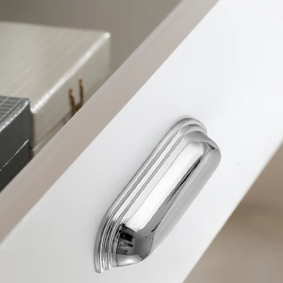 Koppenive Cobre cromado Armario Pull Solid Brass Cocina tirador Pomo para cajón plateado