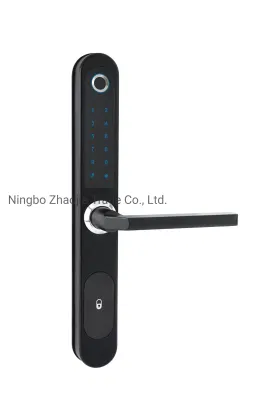 Cerraduras de puerta de aluminio deslizante sin llave digital con huella dactilar y Bluetooth Tuya.
