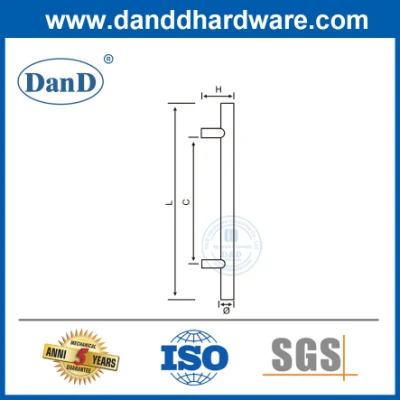 Puertas de vidrio de bloqueo Accesorios mangos de latón satinado Golden Pull Handle