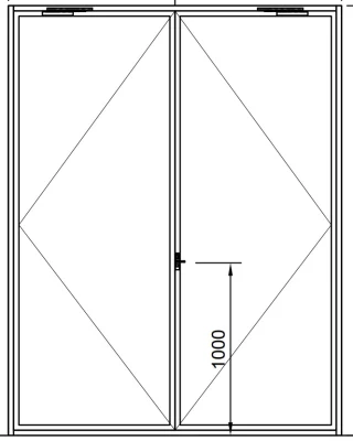 Heavy Duty armazón de aluminio doble vidrio vidrio puertas de la cafetería de giro
