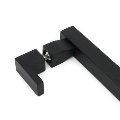 Tirador de puerta lateral simple barra de tubo rectangular de acero inoxidable Tirador recto de ducha de puerta de vidrio