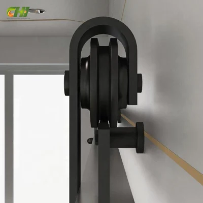 Acero inoxidable 78-5/8&quot; negro mate No Show moderno clásico negro Slidig Tsq04 Hardware de la puerta de granero para deslizarse Woo