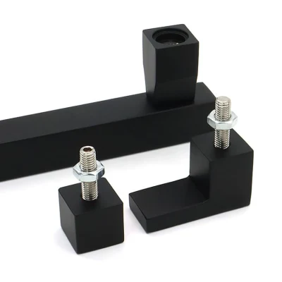 Tirador de puerta lateral simple barra de tubo rectangular de acero inoxidable Tirador recto de ducha de puerta de vidrio