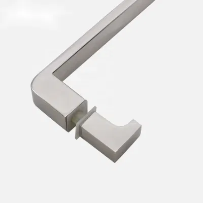 Tirador de puerta lateral simple barra de tubo rectangular de acero inoxidable Tirador recto de ducha de puerta de vidrio