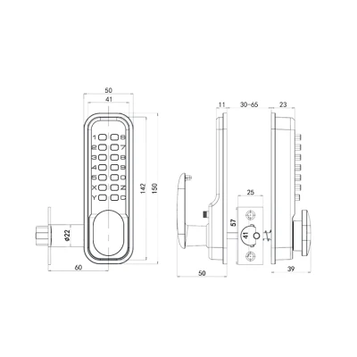 Combinación digital sin llave botón de seguridad Puerta teclado mecánico Código Cerradura de la puerta