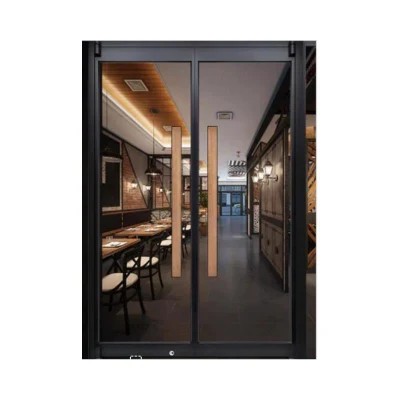 Puerta de entrada exterior con vidrio templado