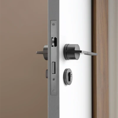 Diseño de lujo Negro Mango de puerta Zinc bloqueo hardware Puerta interior Manijas mortise cerradura de puerta cerradura de puerta dormitorio tirador de puerta Bloqueo
