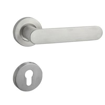 Juego de manilla de puerta de palanca de bloqueo de estilo de moda de acero inoxidable con Rosette