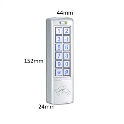 Popular carcasa metálica Waterproof ID Card Access Code Puerta Control acceso teclado de control