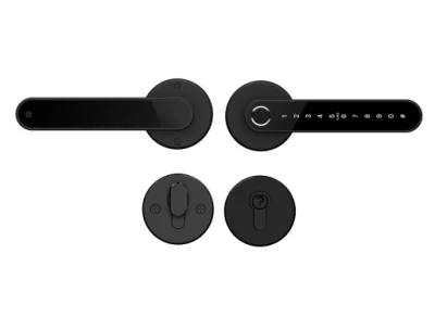 Smart cerradura de puerta de huellas digitales biométrico de huellas digitales - Pomo de puerta de la perilla de puerta de entrada sin llave cerraduras de puertas con tirador de la palanca de la puerta de casas/apartamentos/oficina/Hotel/Airbnb