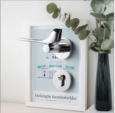 Golden Bird Bloqueo de puerta interior Cocina Dormitorio Empuñadura de madera