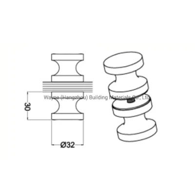 Alta calidad de Acero Inoxidable baño ducha cuarto de baño de empuñadura de puerta deslizante de la perilla de mando de la puerta de vidrio pequeña palanca Vsh2123