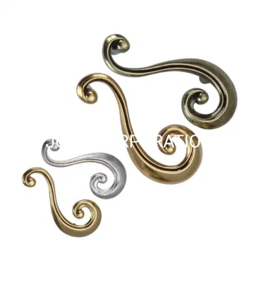 Aleación de zinc forma de flor Antique Brass Mango de puerta Mango de armario Asa de armario