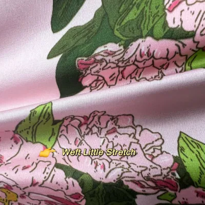 China mercado mayorista Textil impresión textil digital tejido poliéster Satin Fabric Para ropa y vestido