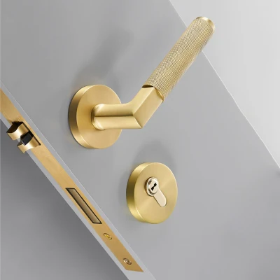 Koppenive Luxury Brass Knuled Gold Antique Door Lock Privacy Door Palanca