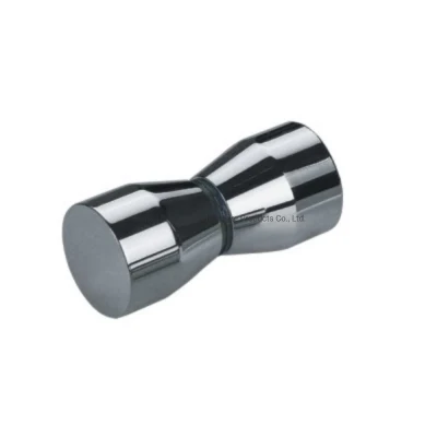 Acero inoxidable o aluminio sólida ronda de la perilla de Puerta de ducha SIN CERCO