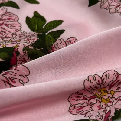 China mercado mayorista Textil impresión textil digital tejido poliéster Satin Fabric Para ropa y vestido