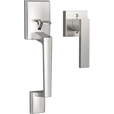 Matt Black Handleset Bloqueo de la empuñadura de puerta de entrada de un cilindro cuadrado Gripset asa inferior puede utilizarse con cerraduras inteligentes