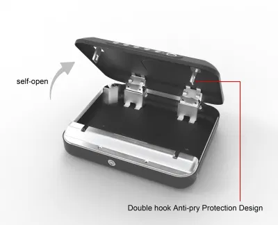 Caja fuerte de pistola con cerradura biométrica de la huella dactilar, caja fuerte portátil resistente de la pistola, caja de seguridad de la pistola de acceso rápido inteligente